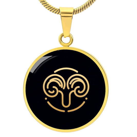 Aries Ascendant Orb: Golden Ram Pendant – Zodiac Power Amulet