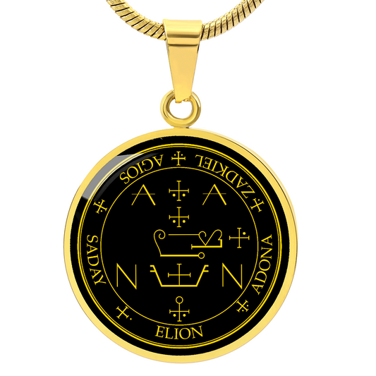 Archangel ZADKIEL Seal Amulet Necklace Talisman Jewelry Pendant Gold Silver
